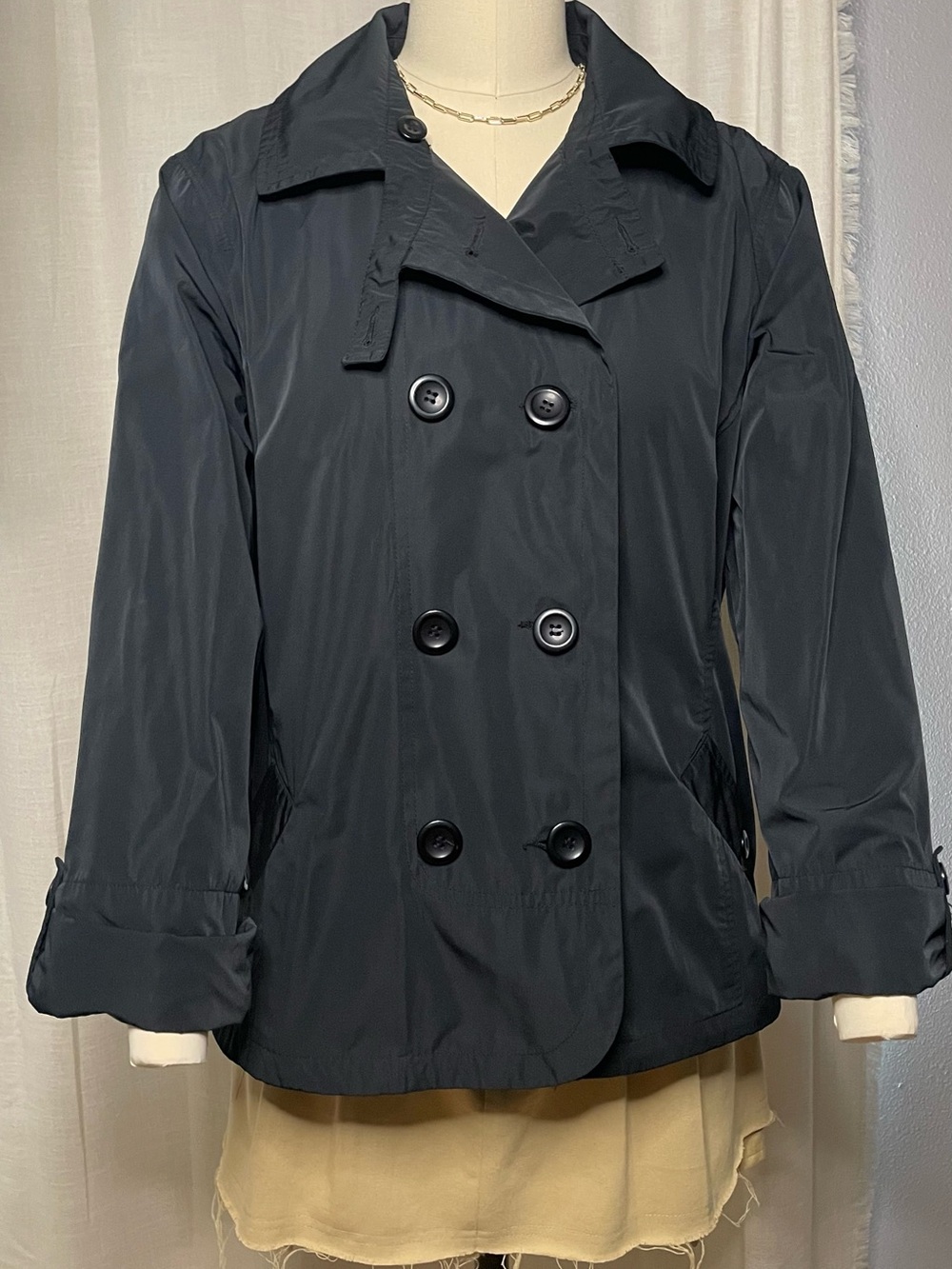 🖤Erin London - Black Double-Breasted Peacoat Jacket Size M